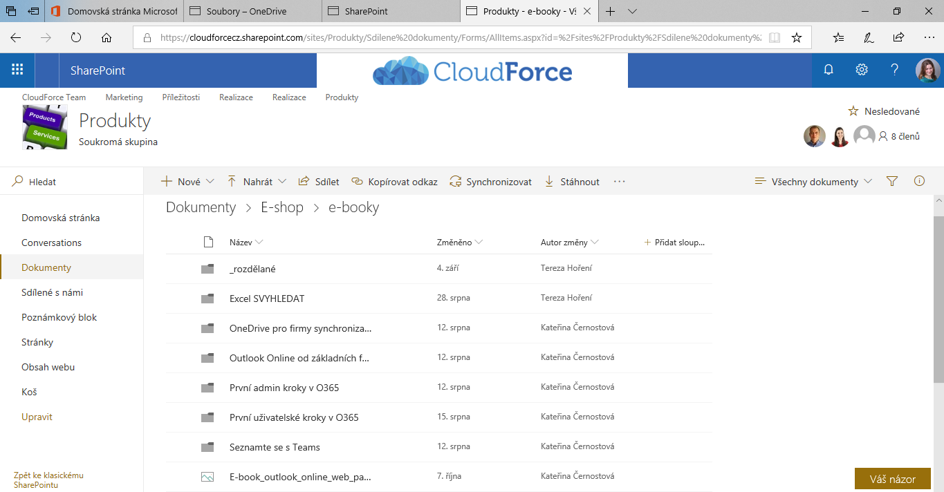 Knihovna na SharePointu