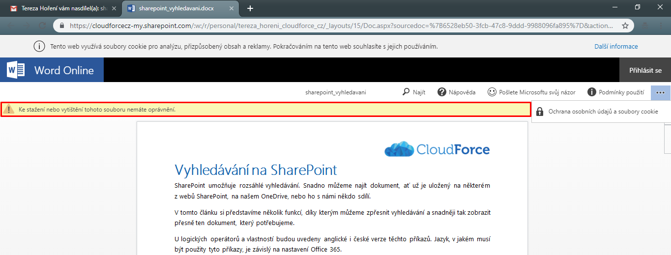 OneDrive - sdílení